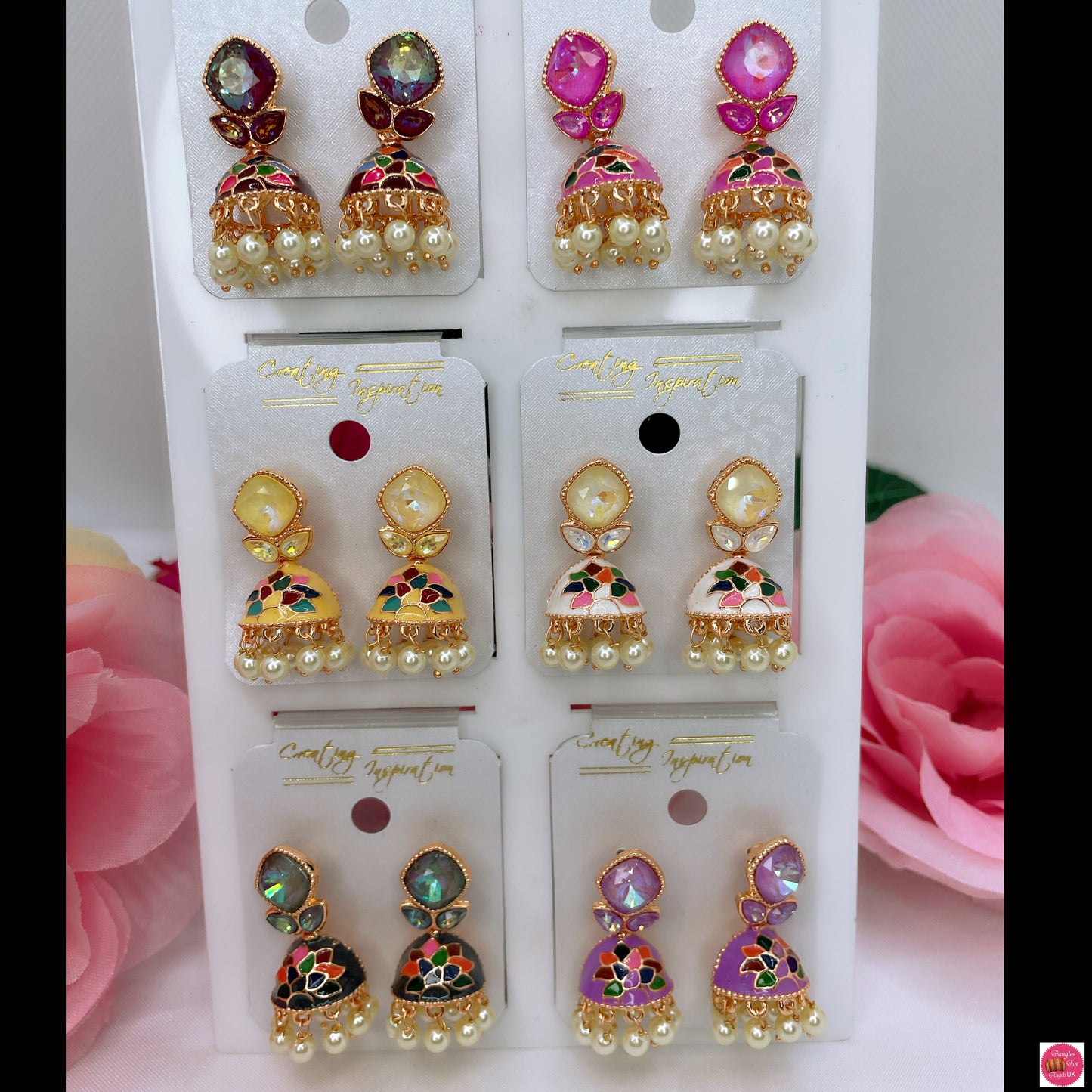 Meena Kundan Pearl Drop Jhumka’s