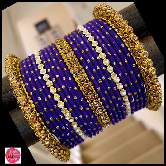 Purple Metal Bangle Set