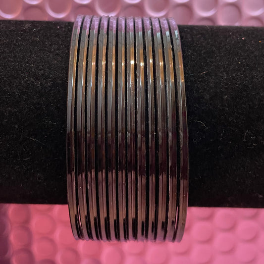 Plain Black Metal Bangles