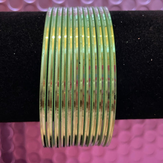Mint Green Plain Metal Bangles