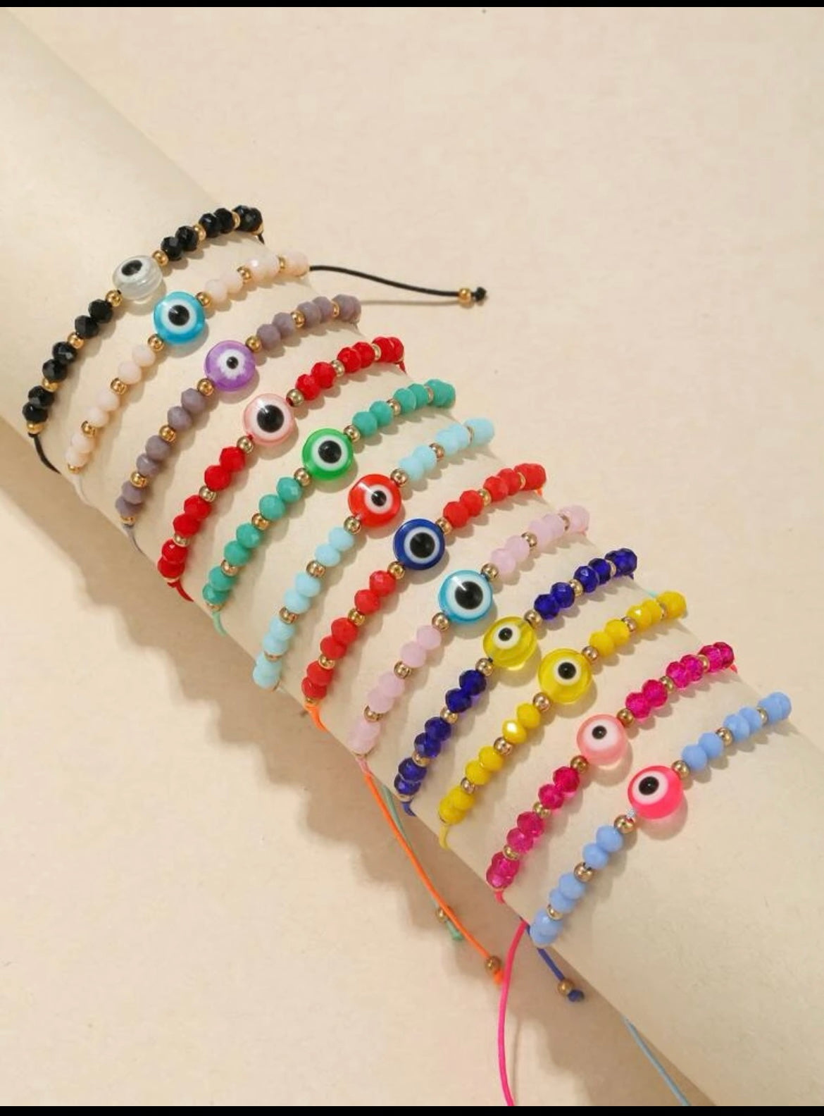 Evil Eye Beaded Bracelet- Various Colours