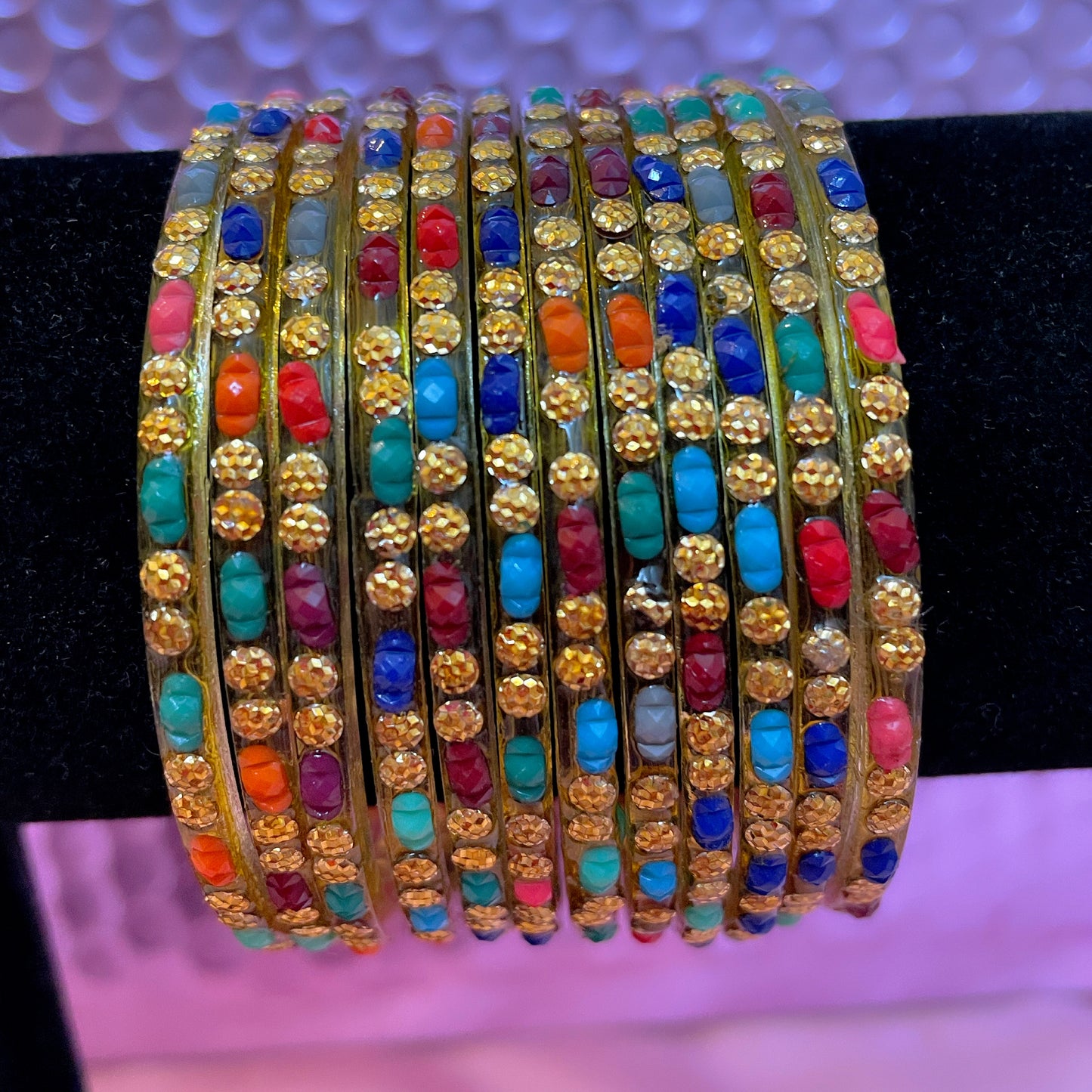 Multicoloured Glass Bangles