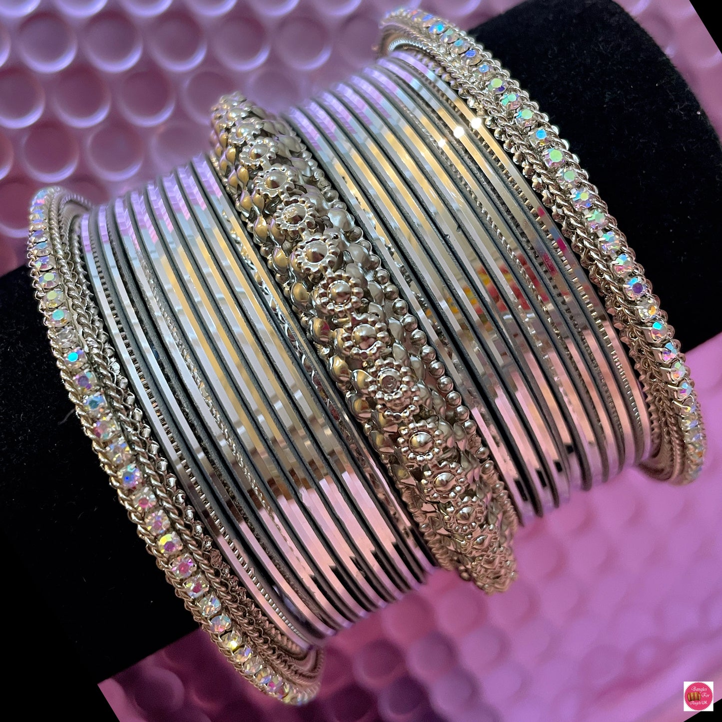 Silver Metal Bangles Set