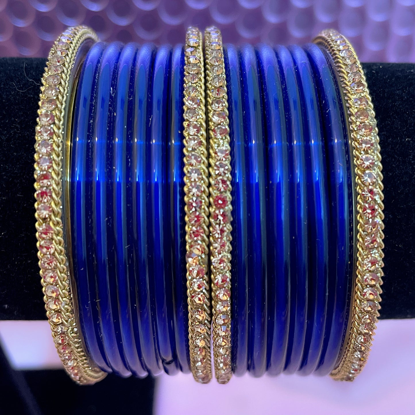 Pure Glass Bangles Set- Blue