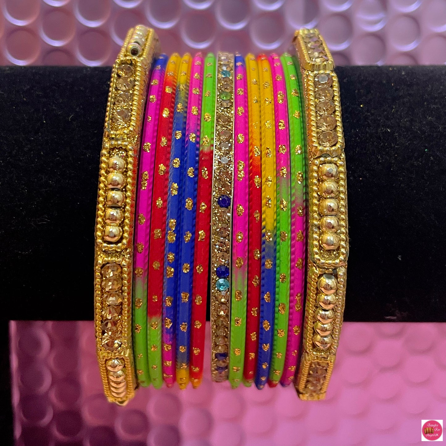 Multicoloured Metal Bangles Set