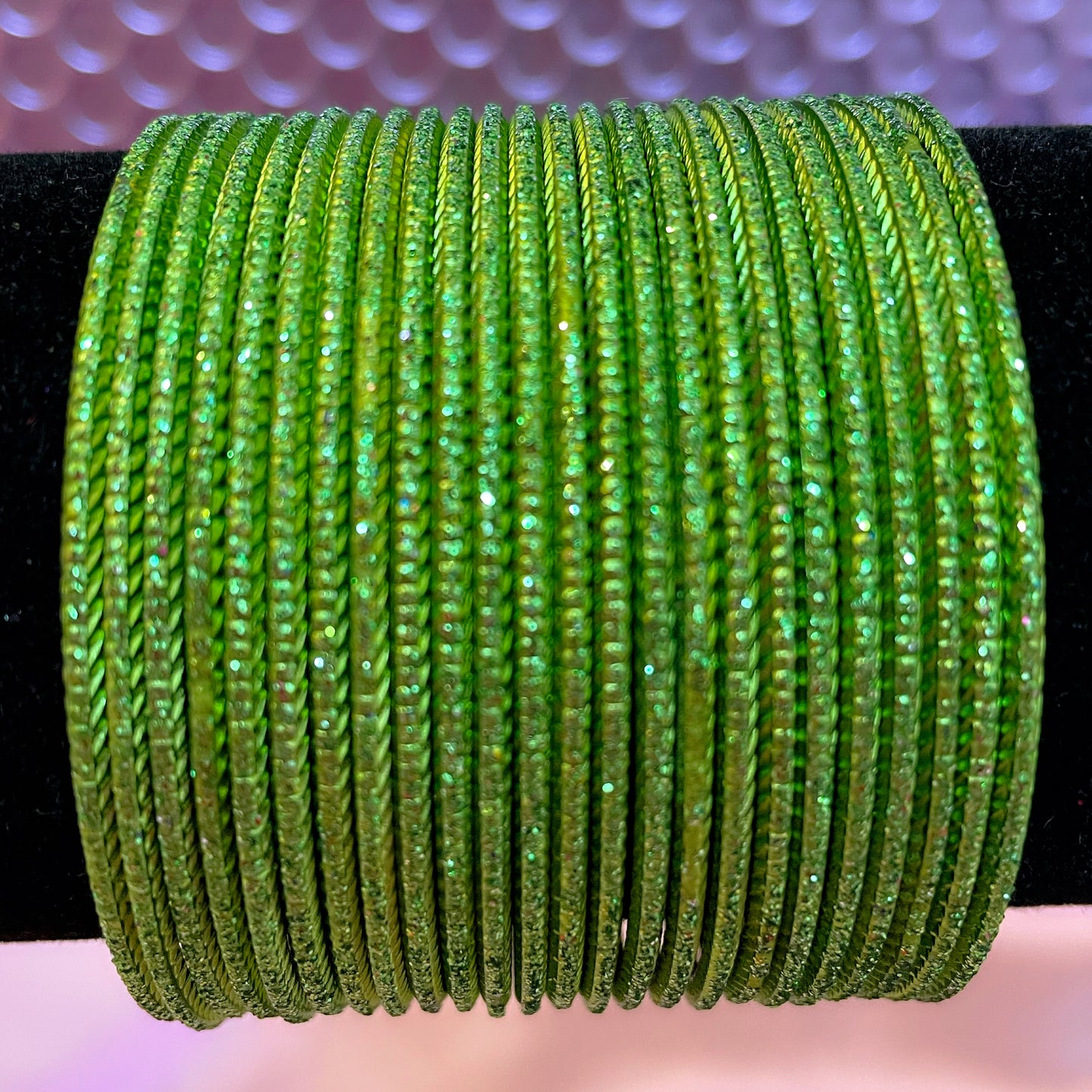 Light Green Metal Bangles- Size 2.2