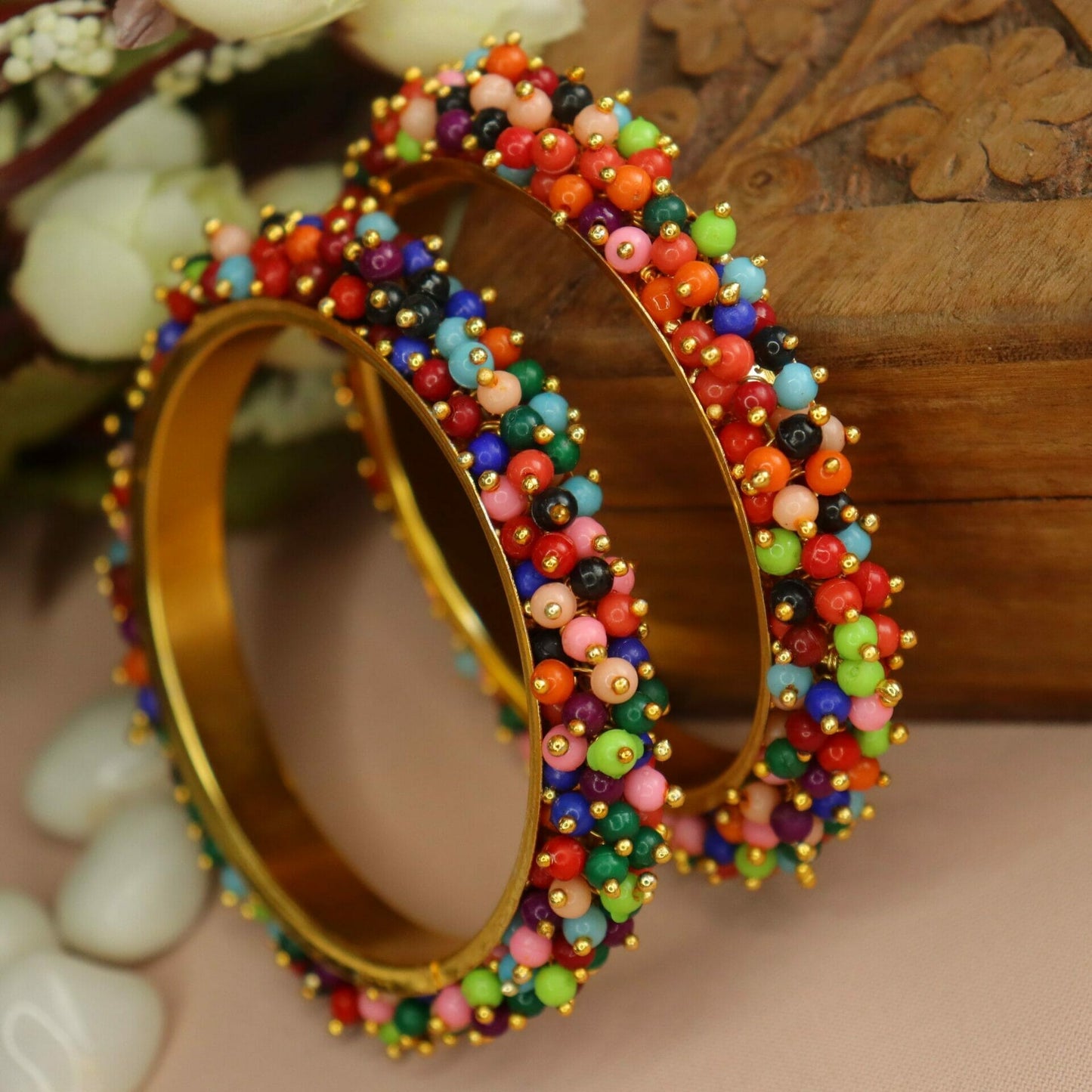 Multicoloured Beaded Karas- Size 2.6