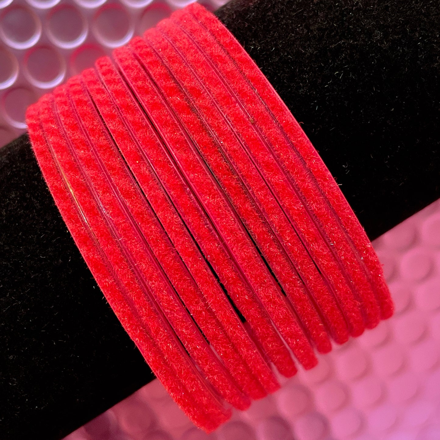 Carrot Red Velvet Glass Bangles