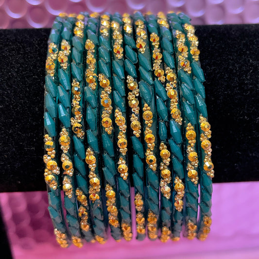 Teal Glass Bangles