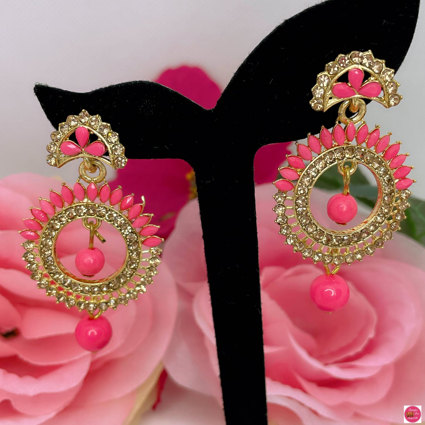 Madhuri Coral & Gold Earings