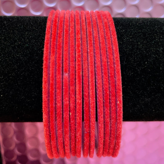 Raspberry Velvet Metal Bangles- Size 2.10