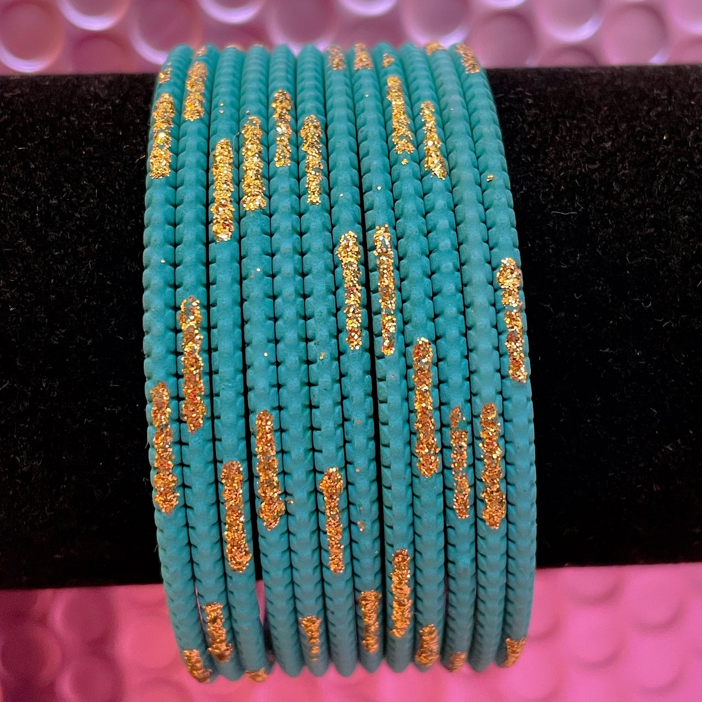 Sky Blue/Firozi Metal Bangles