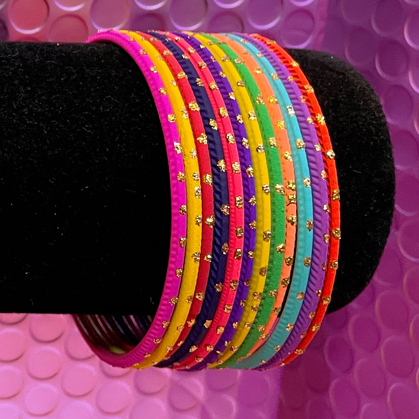 Multicoloured Metal Bangles Set