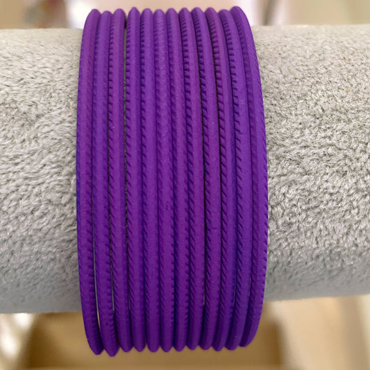 Cadbury Purple Plain Matte Metal Bangles