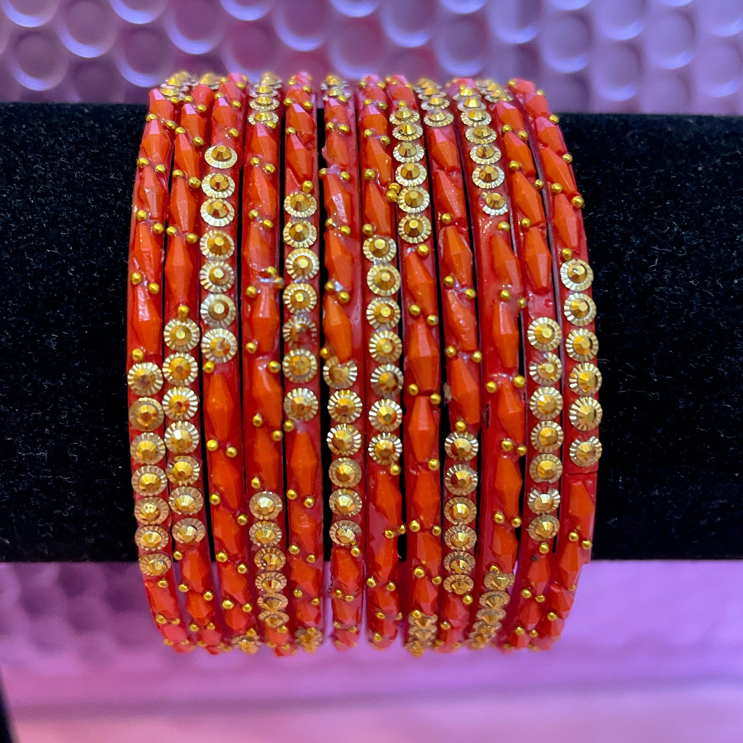 Orange Glass Bangles