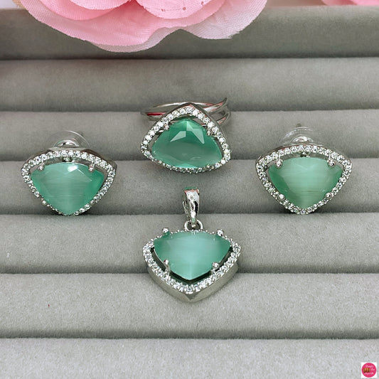 American Diamond Full Set- Mint Green