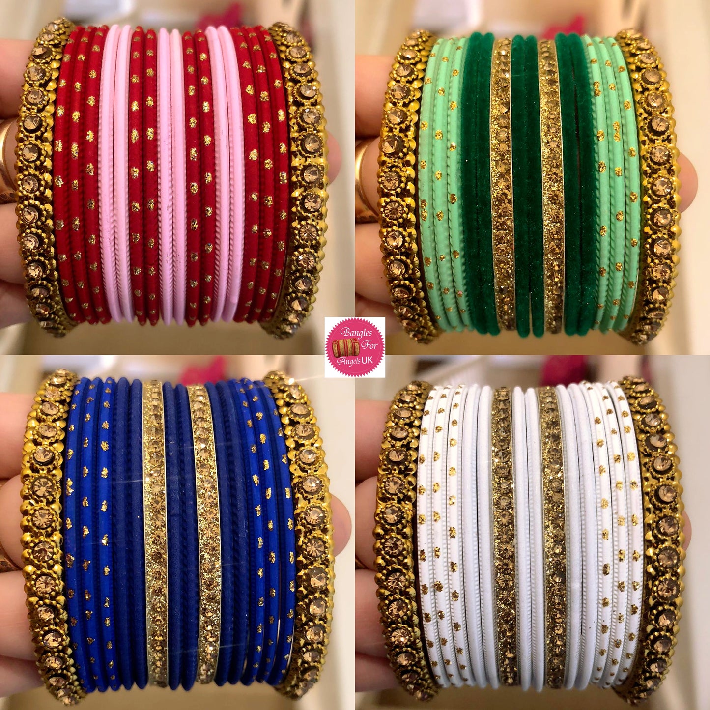 Gold Metal Bangle Sets- Multiple Colours