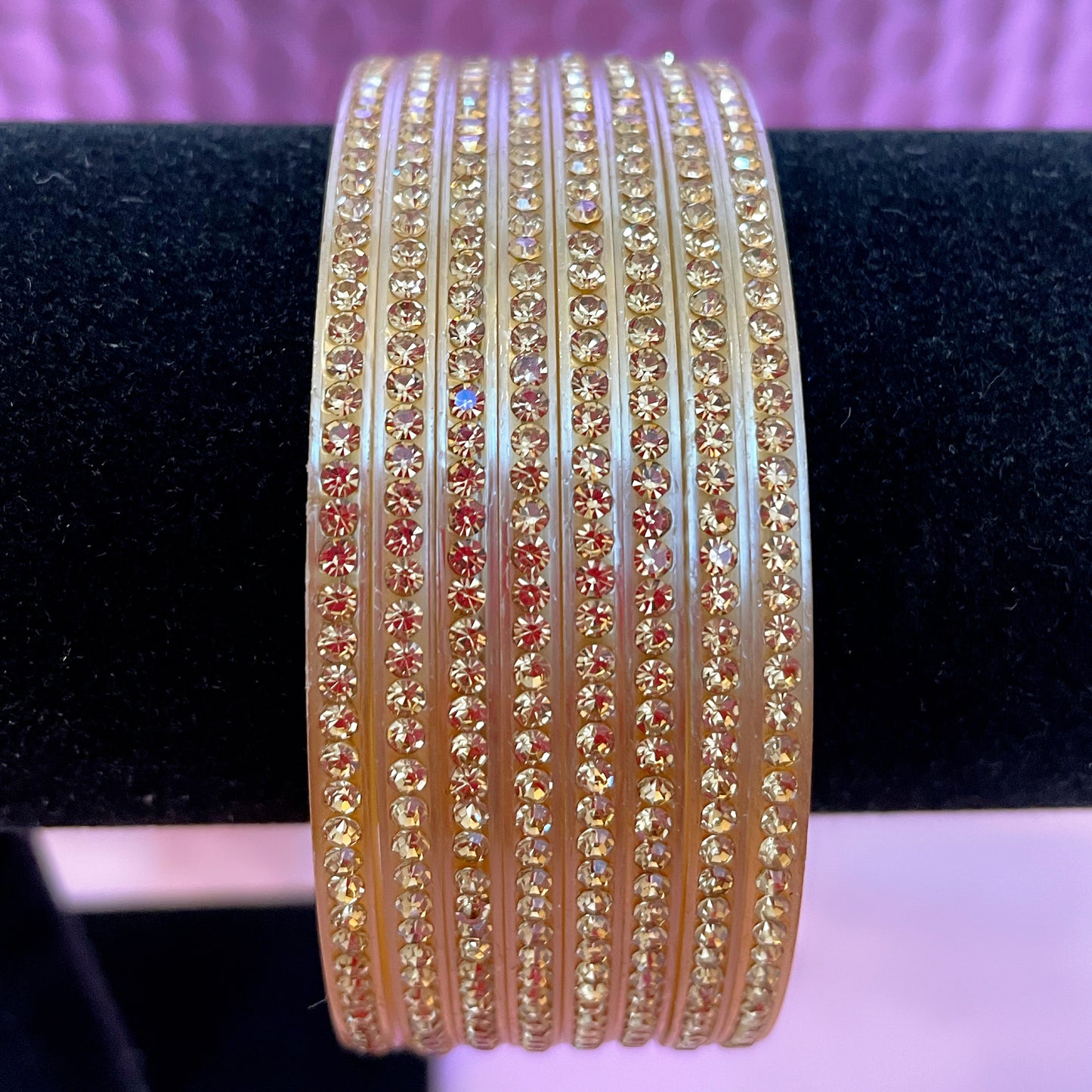 Gold Diamante Chura Bangles