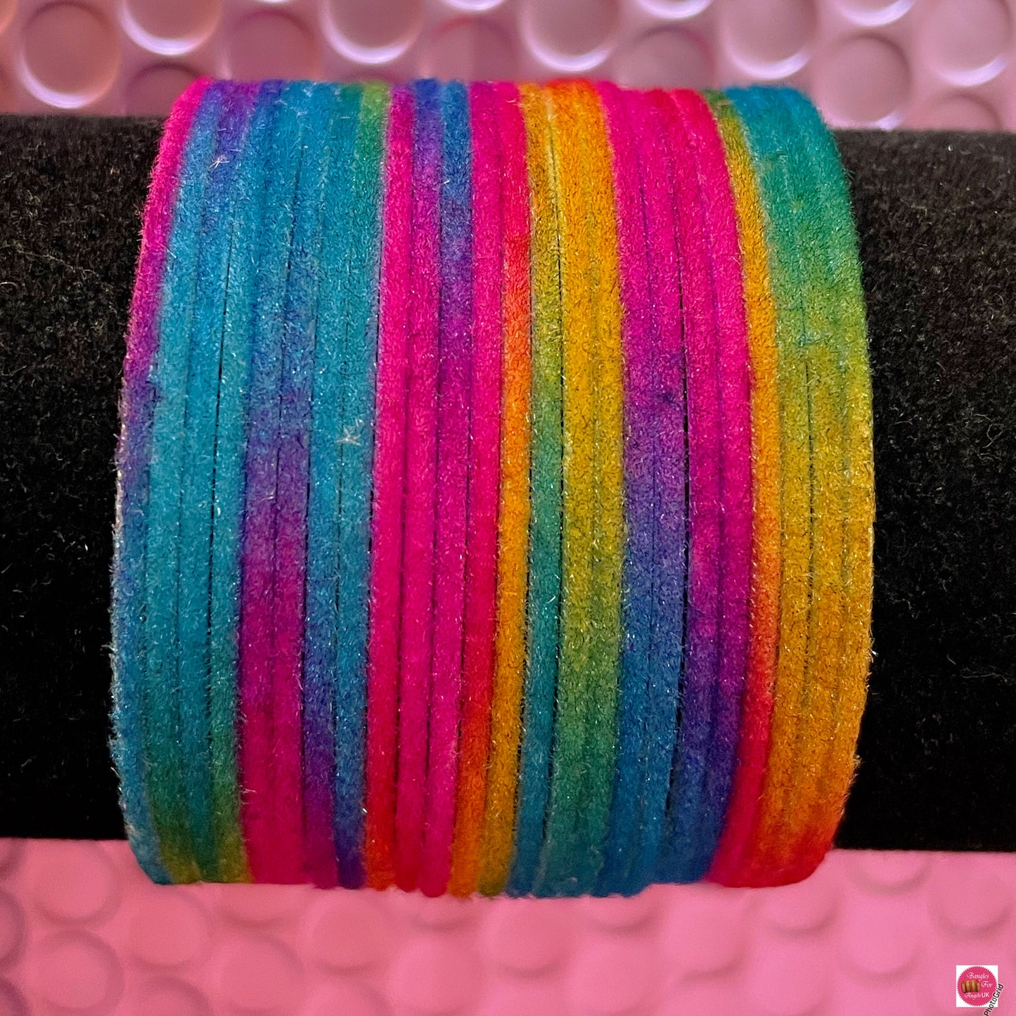 Kids Multicoloured Velvet Bangles