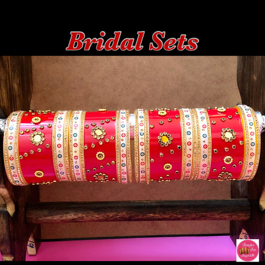 Red & Gold Bridal Chura Set