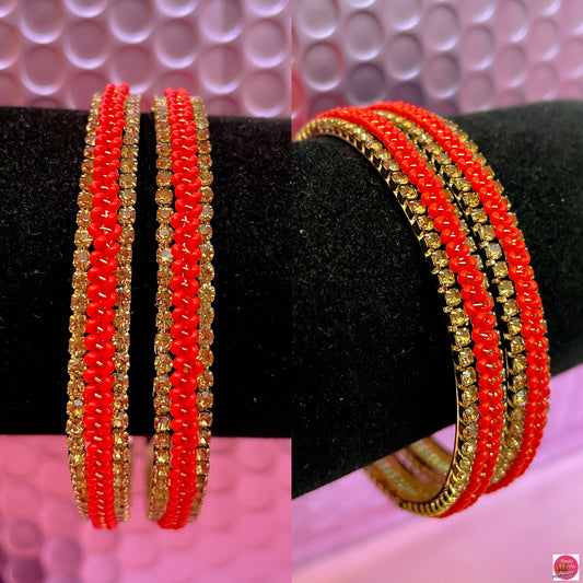 Red & Gold Zirconia Metal Karas