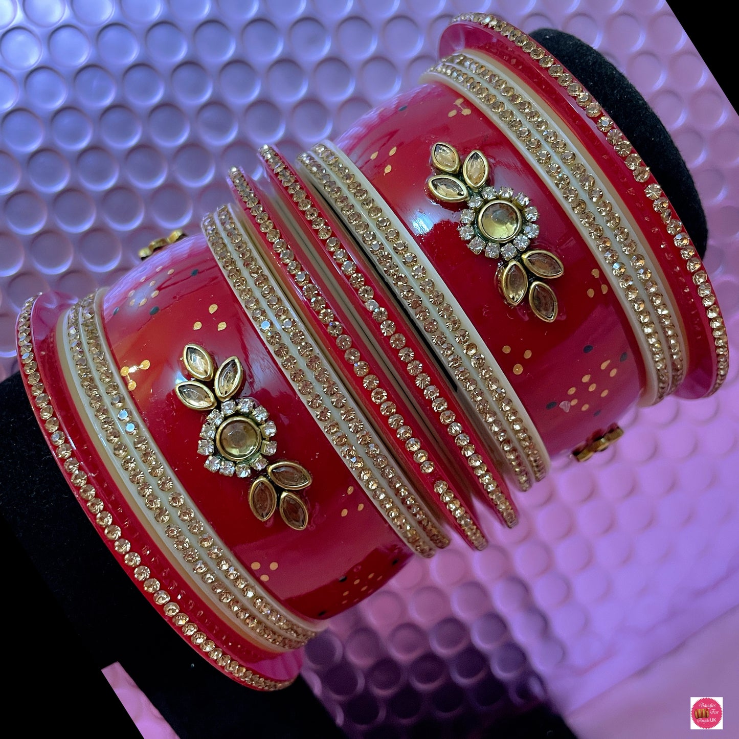 Red & Gold Chura Bangles Set