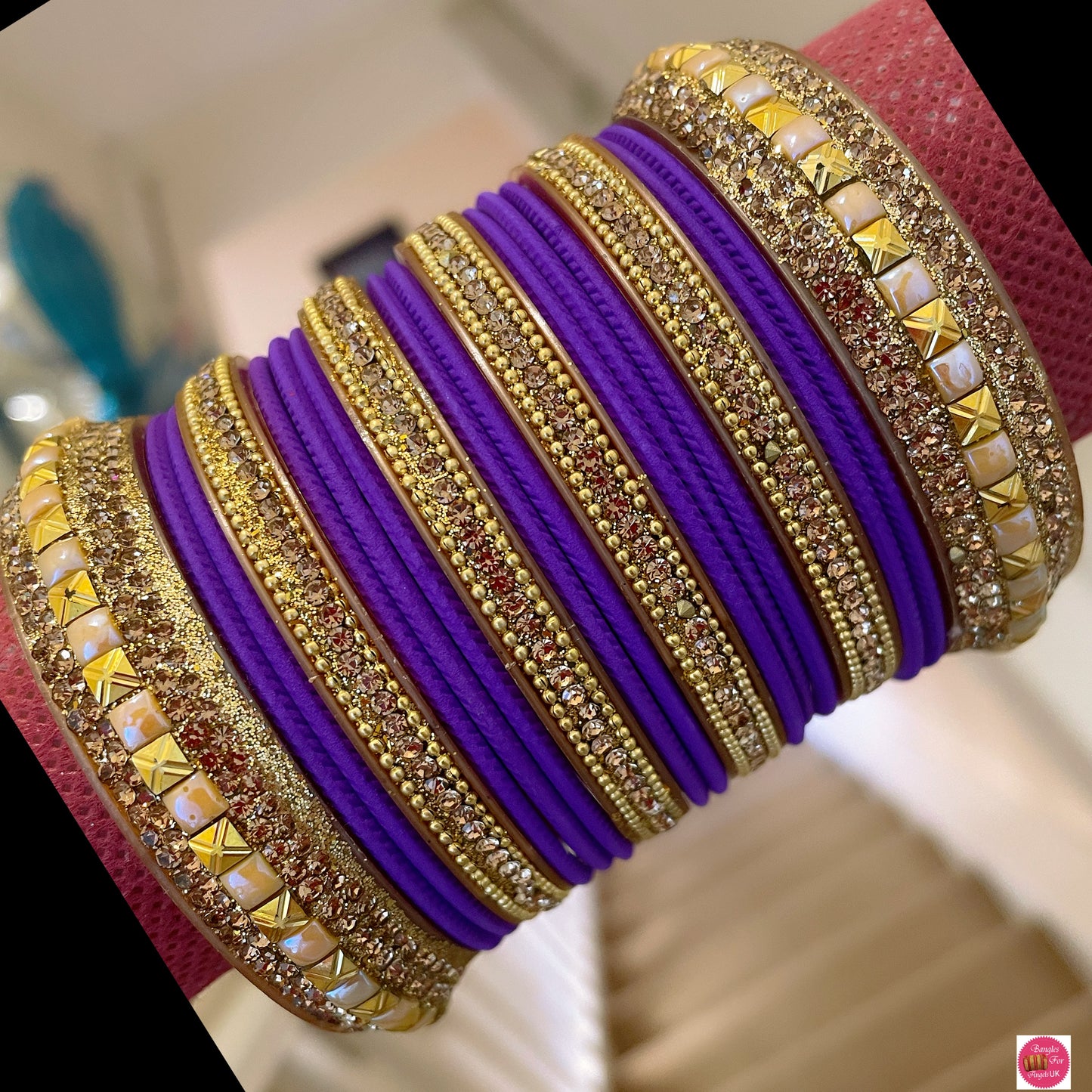 Gold Bangle Set- Purple