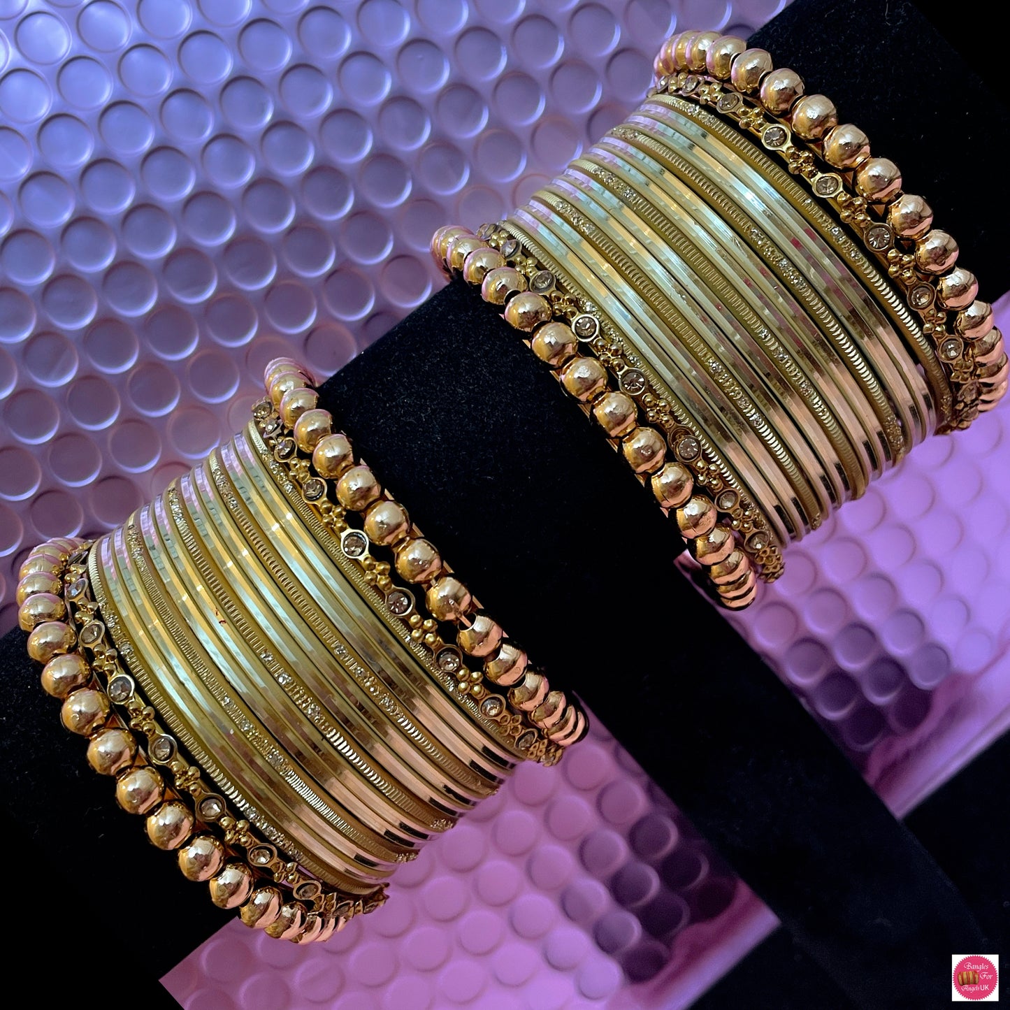 Gold Metal Bangles Set