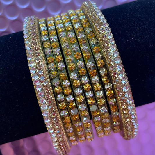 Pure Glass Gold Bangles Set