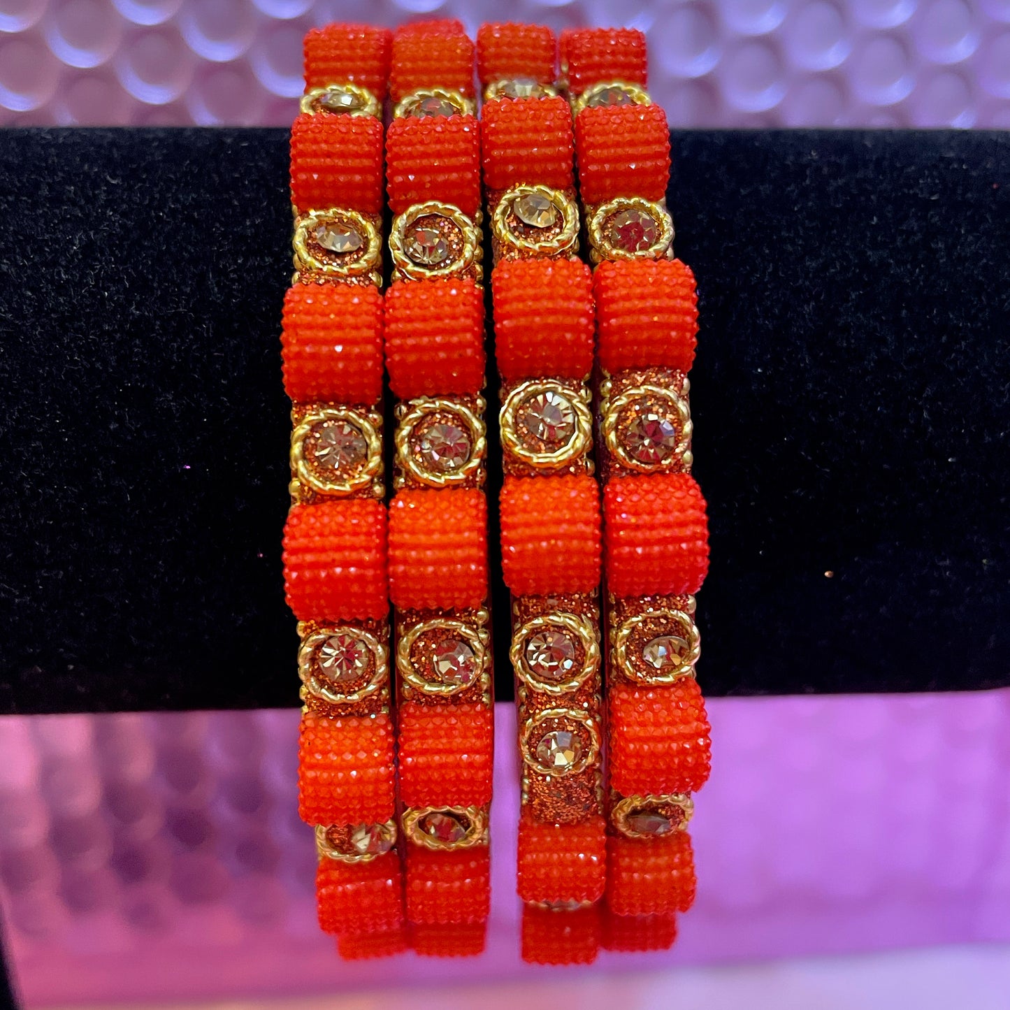 Orange & Gold Glass Karas