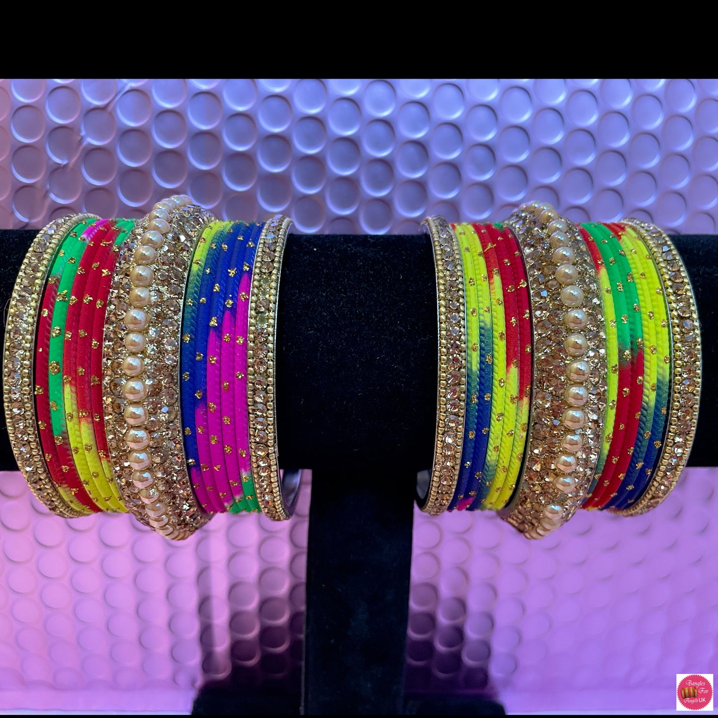 Multicoloured Metal Bangles Set