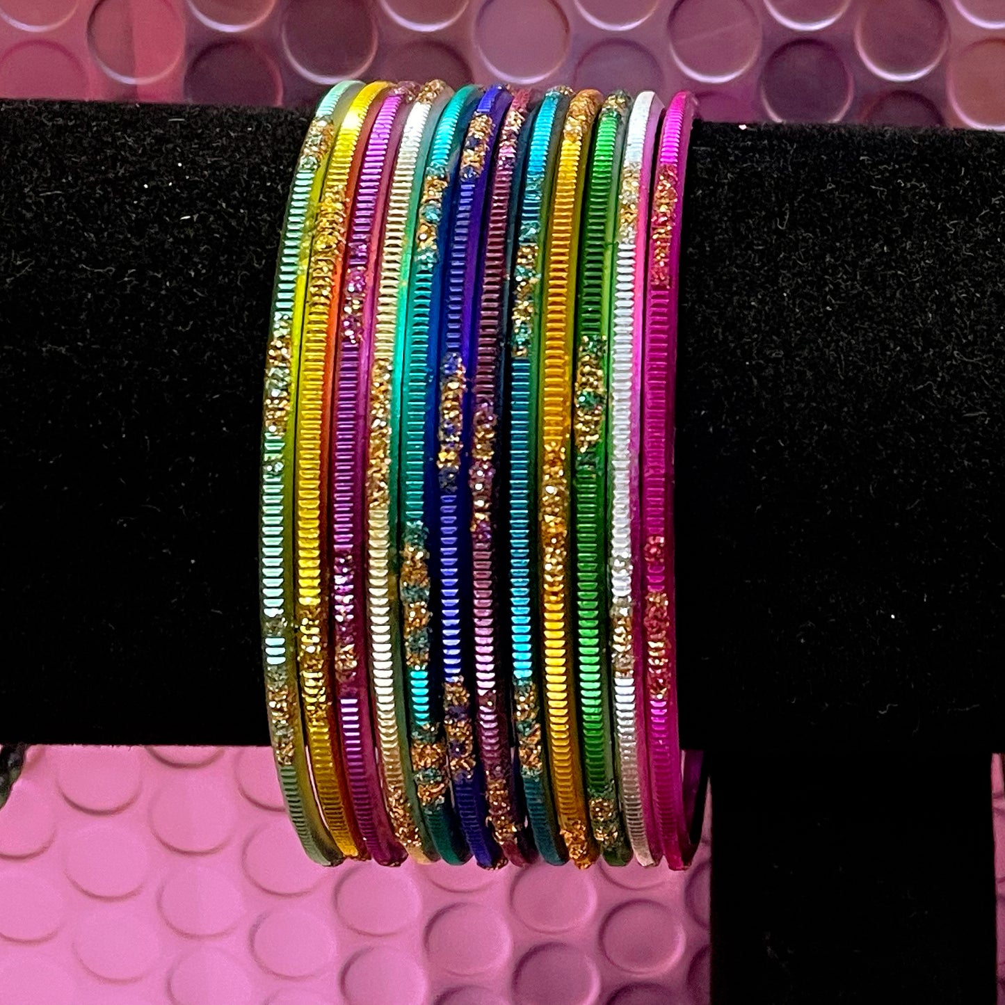 Multicoloured Metal Bangles Set