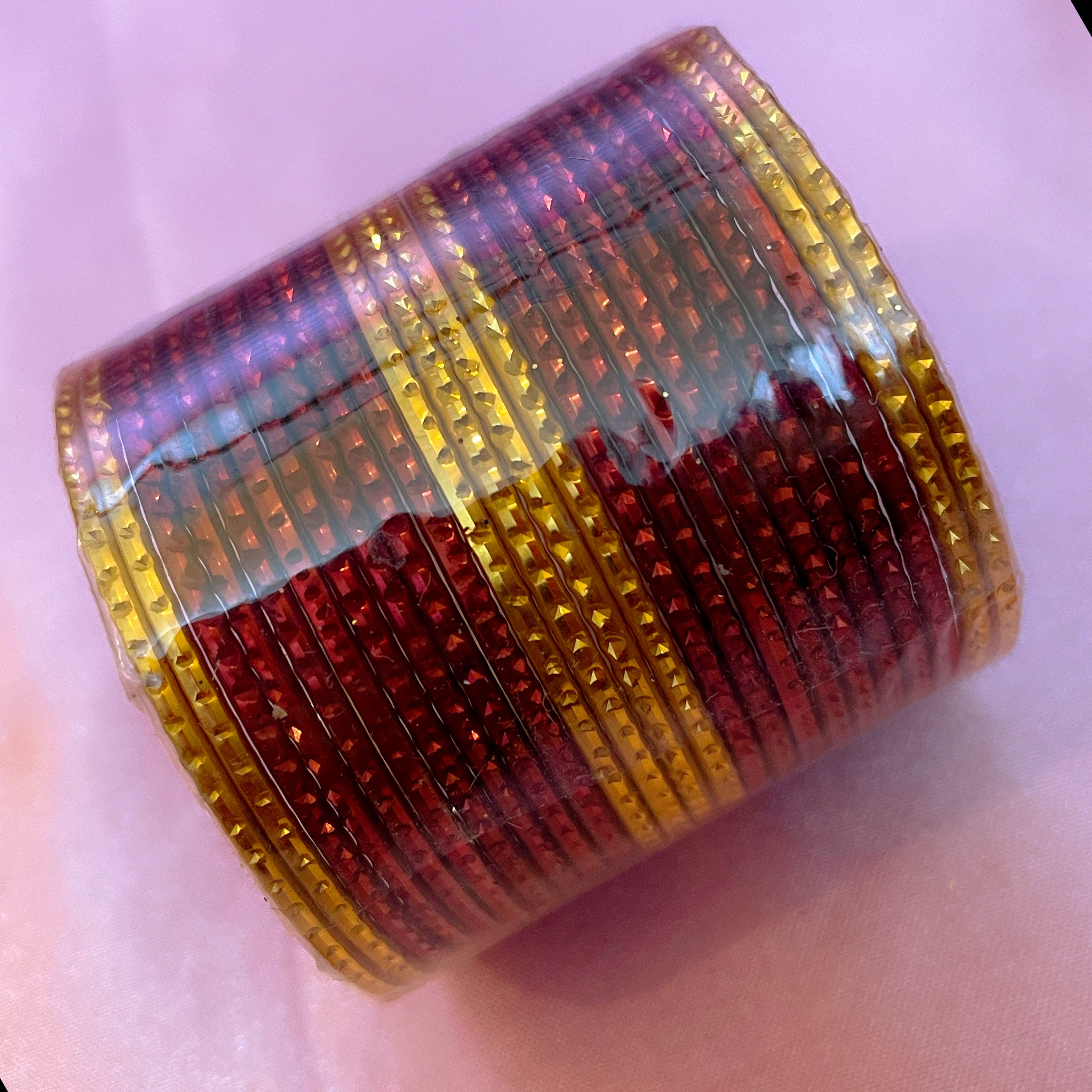 Maroon Metal Bangles Set- Size 1.12/1.14 – Bangles For Angels UK