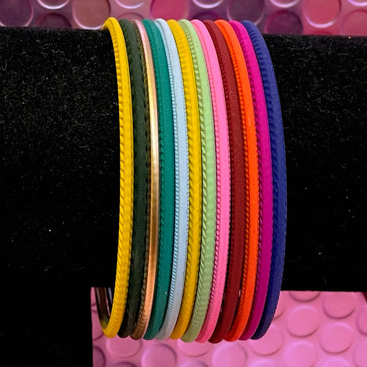 Multicoloured Matte Metal Bangles Set