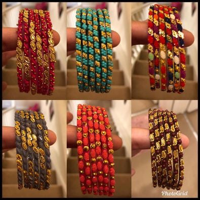 Designer Glass Bangles- Combo Of 15 assorted Sets