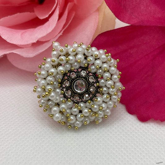 Pearl Adjustable Cocktail Ring