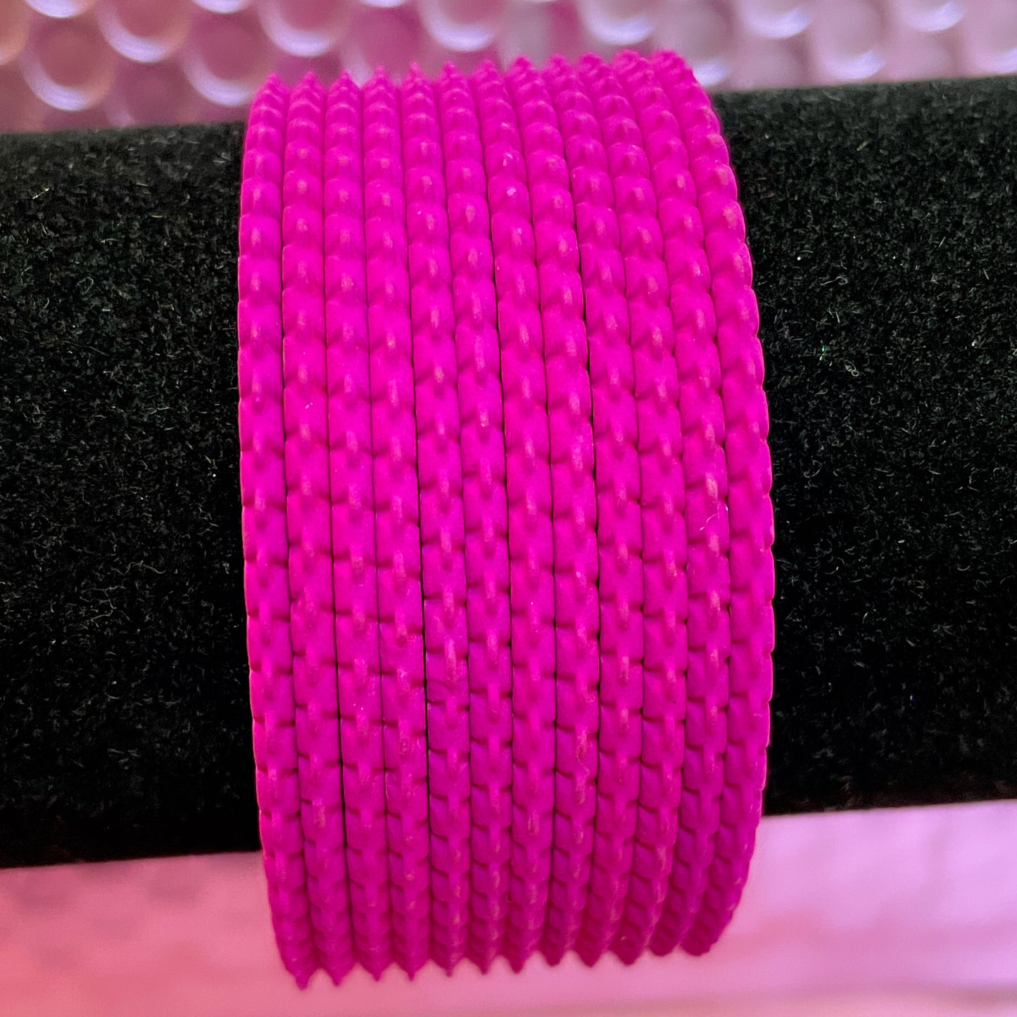 Hot Pink Plain Metal Bangles