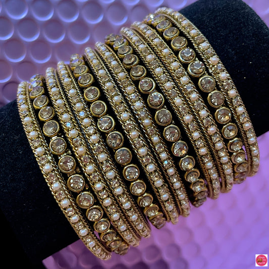 High End Gold Metal Bangles Set