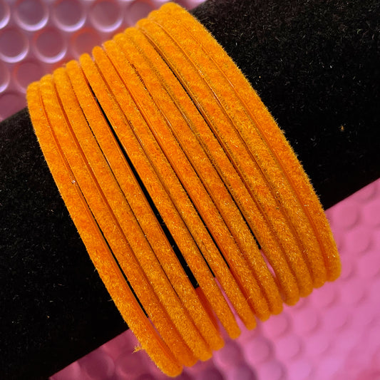 Turmeric Yellow Velvet Bangles