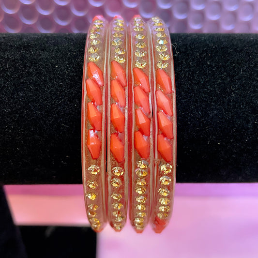 Coral Pink Glass Karas- Size 2.8