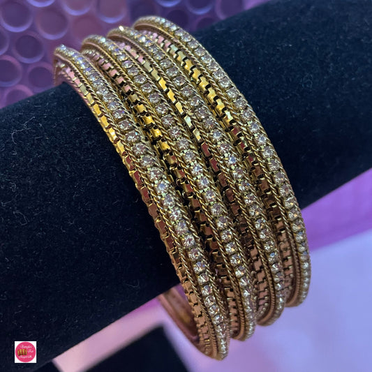 Gold Metal Bangles Set