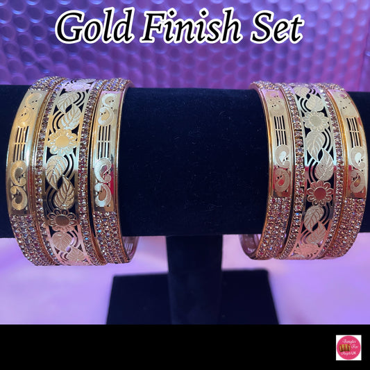 Gold Polish Metal Bangles Set