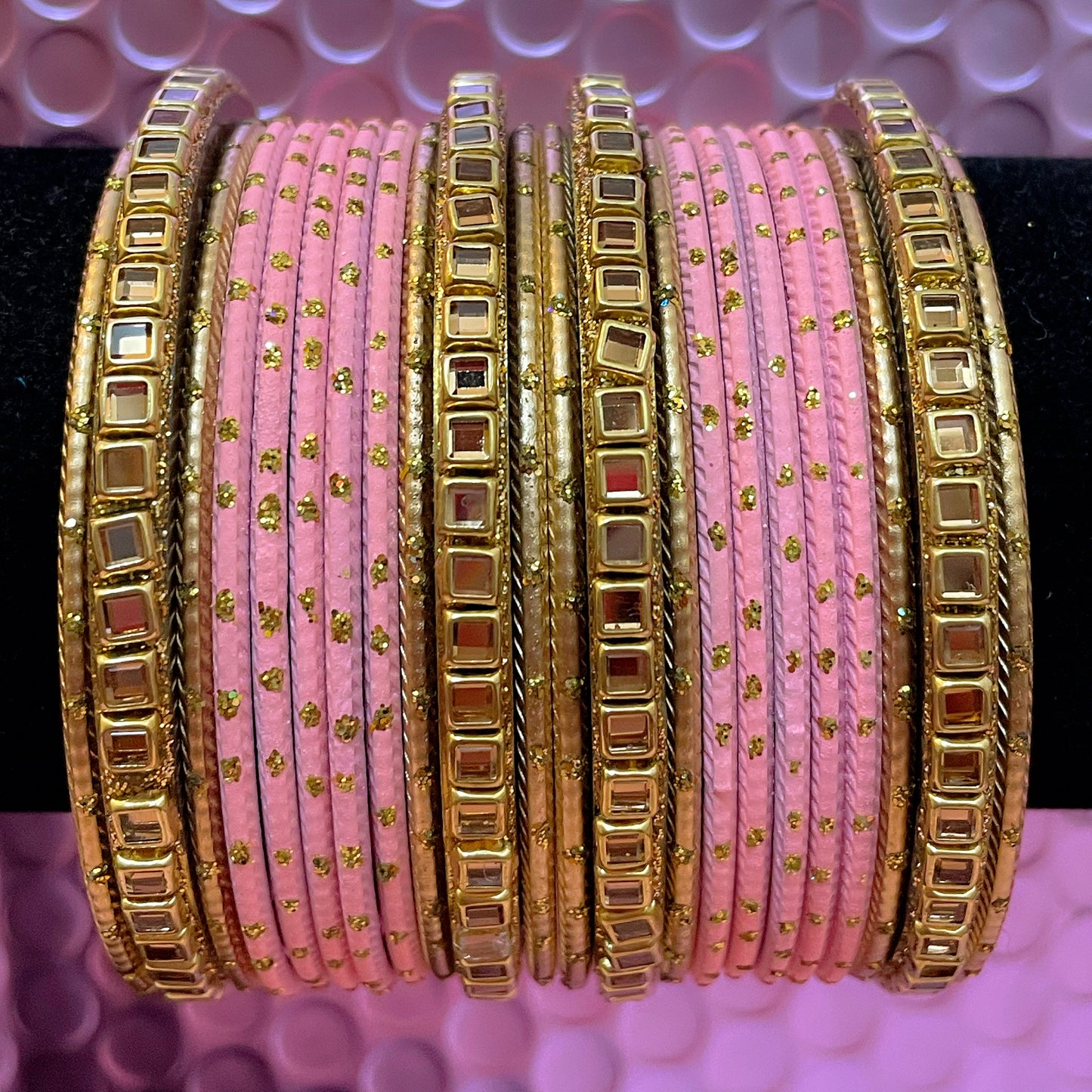 Kundan Metal Bangles Sets- Various Colours