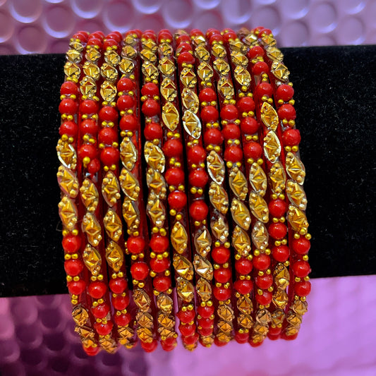 Red Glass Bangles