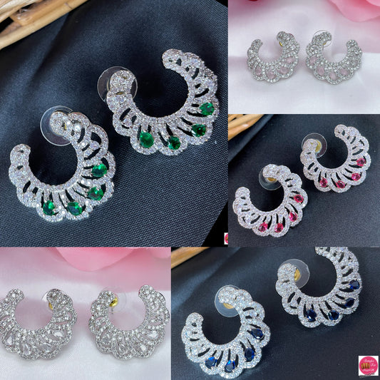 American Diamond Earings- Combo Of 5 Pairs
