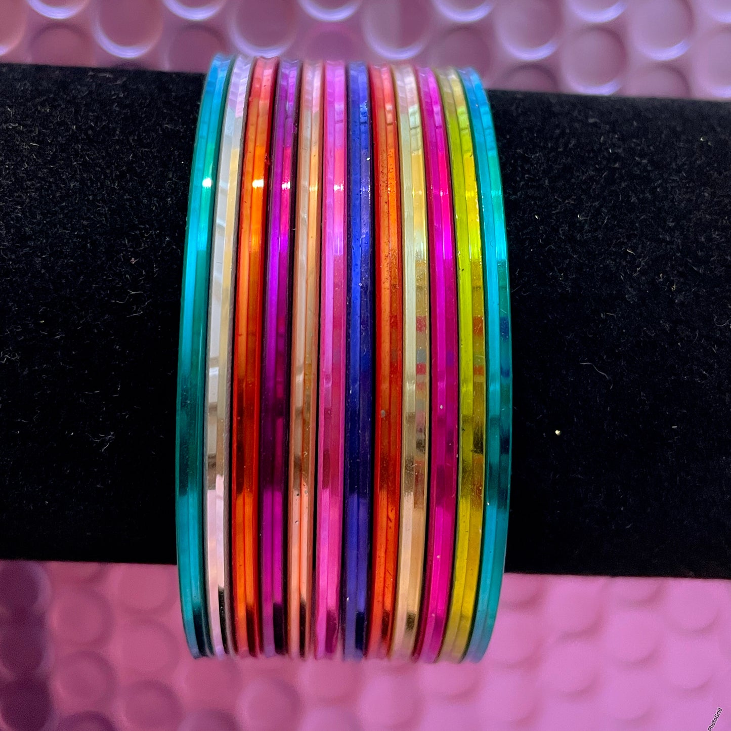 Multicoloured Glossy Metal Bangles