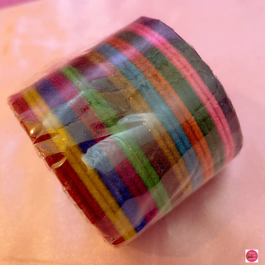 Multicoloured Velvet Kids Bangles Set