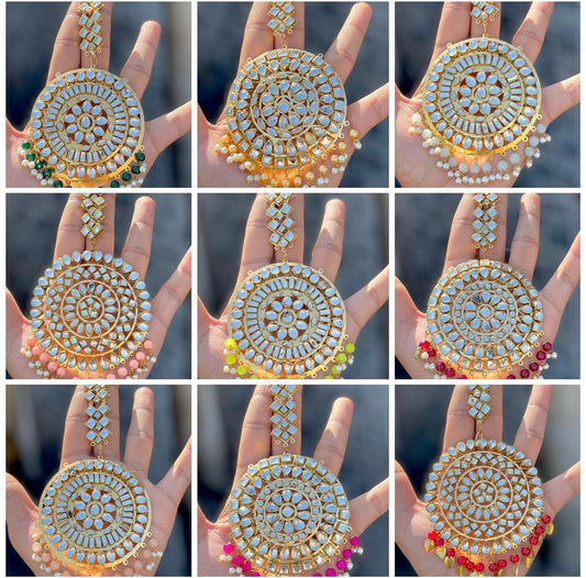 Big Size Kundan Maang Tikka/Paasha Various Colours