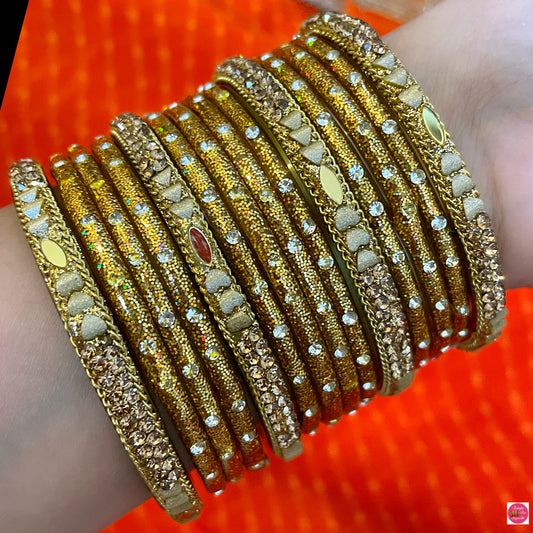 Pure Gold Glass Bangles Set