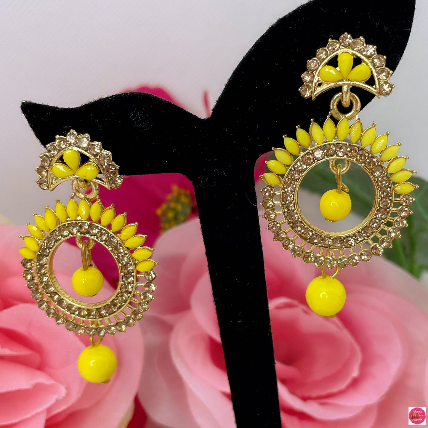 Madhuri Yellow & Gold Earings